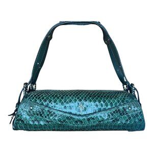 CESARE PACIOTTI GENUINE PYTHON SKIN CLUTCH PURSE HANDBAG BAG VINTAGE NEW